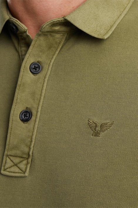 PME legend long sleeve polo pique garment dye
